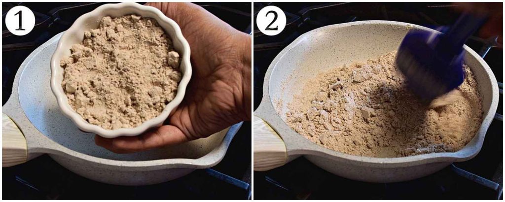 a bowl of health mix powder and roasting it