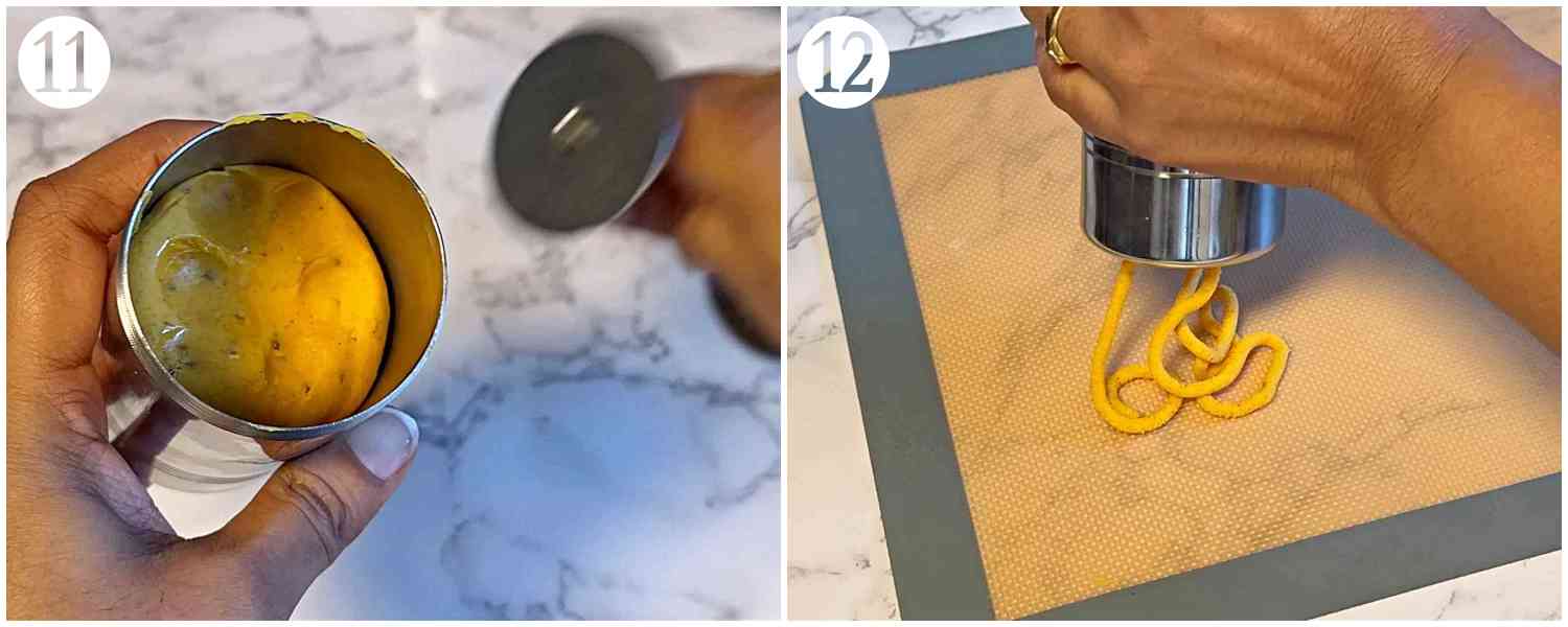 collage showing the process of making murukkus