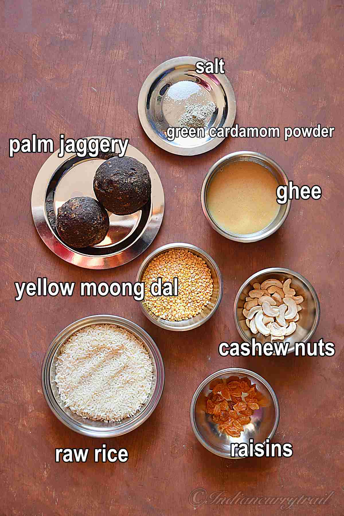 ingredients needed for making palm jaggery pongal recipe